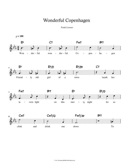 Wonderful Copenhagen Eb Sheet Music