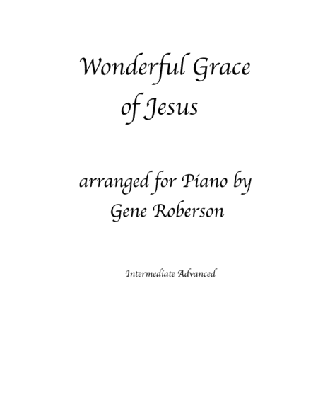 Wonderful Grace Of Jesus Piano Solo Sheet Music