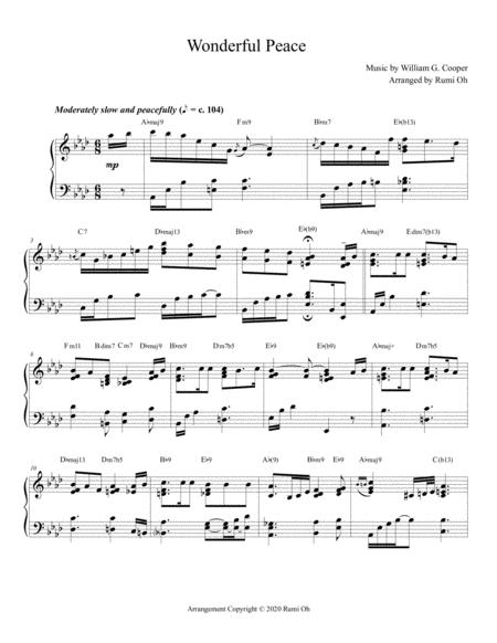 Free Sheet Music Wonderful Peace Hymn Arrangement For Advanced Solo Piano