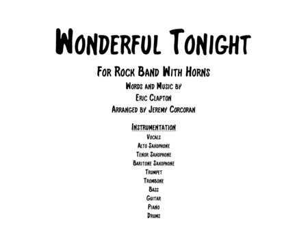 Free Sheet Music Wonderful Tonight For Rock Band With Horns