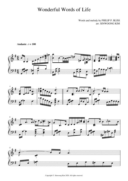 Free Sheet Music Wonderful Words Of Life Piano Solo In G Major