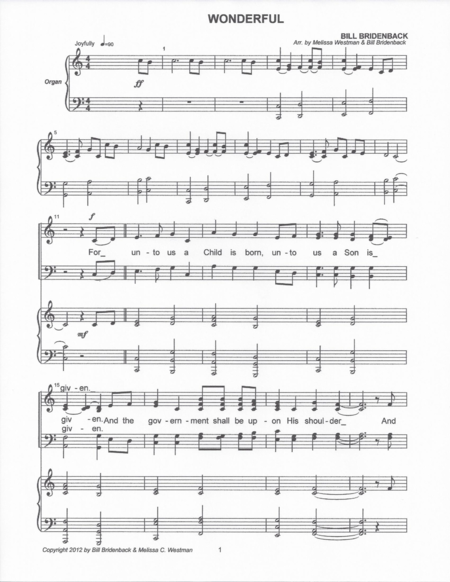 Free Sheet Music Wonderful