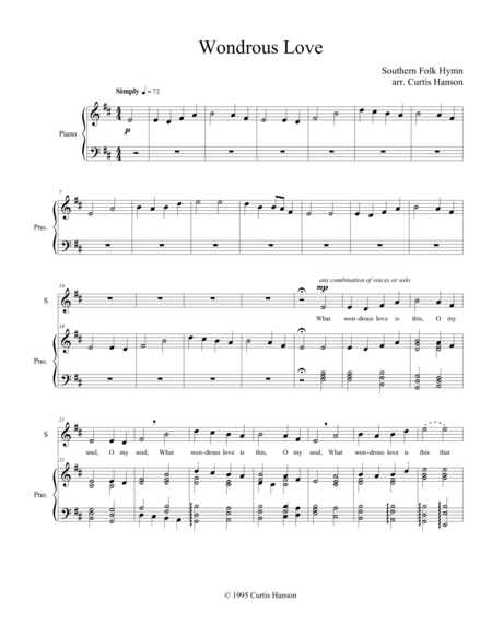 Wondrous Love Satb Version 1 Sheet Music