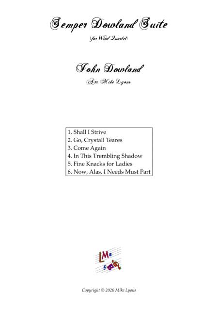 Free Sheet Music Woodwind Quartet Semper Dowland Suite