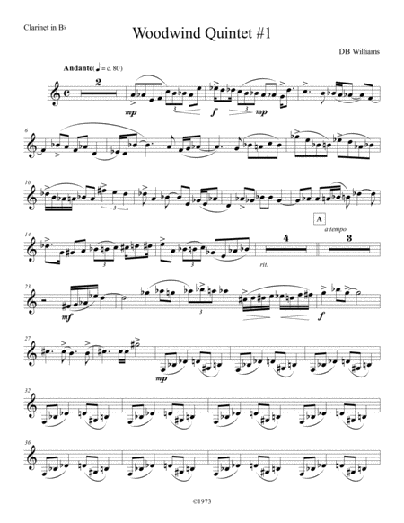 Free Sheet Music Woodwind Quintet 1 Clarinet In Bb