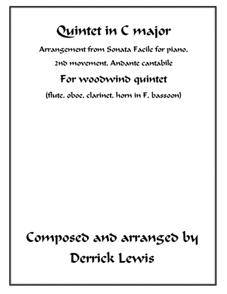 Woodwind Quintet Second Mvt Andante Sheet Music