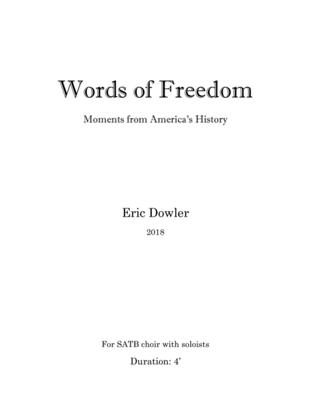 Free Sheet Music Words Of Freedom