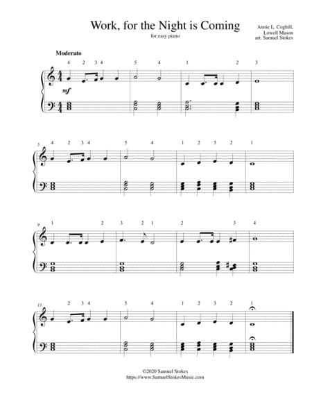 Free Sheet Music Work For The Night Is Coming For Easy Piano