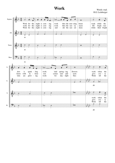 Free Sheet Music Work