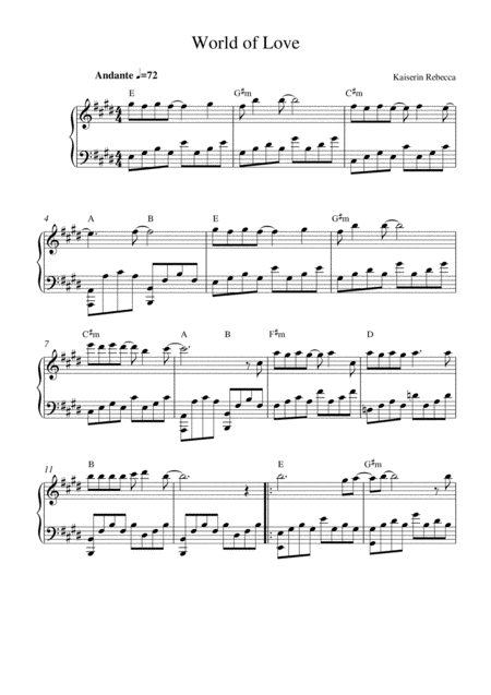 Free Sheet Music World Of Love