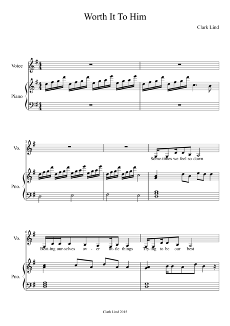 Worth It To Him Sheet Music