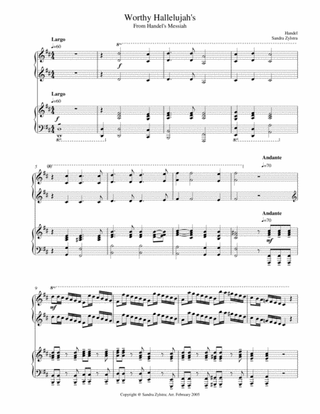 Worthy Hallelejuhs 2 Piano Duet Sheet Music