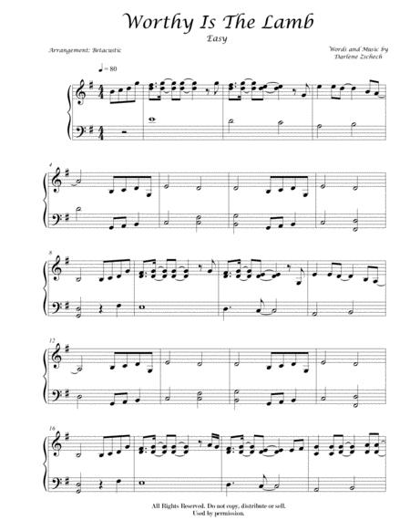 Free Sheet Music Worthy Is The Lamb Hillsong Sheet Music Easy