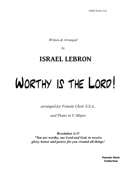 Worthy Is The Lord Sheet Music