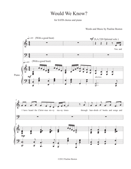 Free Sheet Music Would We Know