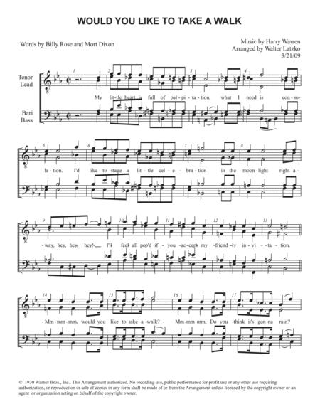 Free Sheet Music Would You Like To Take A Walk