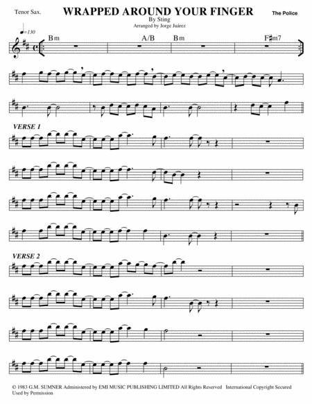 Wrapped Around Your Finger Tenor Sax Sheet Music