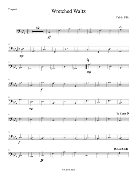 Wretched Waltz Timpani Part Sheet Music