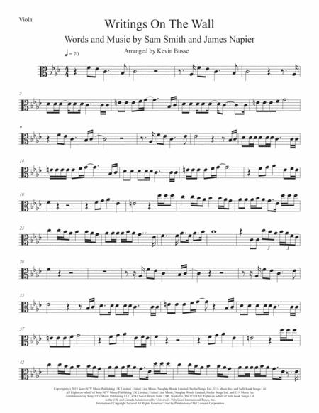 Free Sheet Music Writings On The Wall Original Key Viola