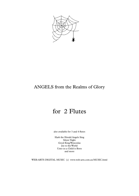 Free Sheet Music Xmas Angels From The Realms Of Glory For 2 Flutes
