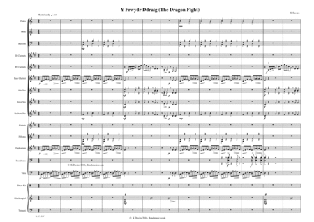 Y Frwydr Ddraig The Dragon Fight Concert Band Sheet Music