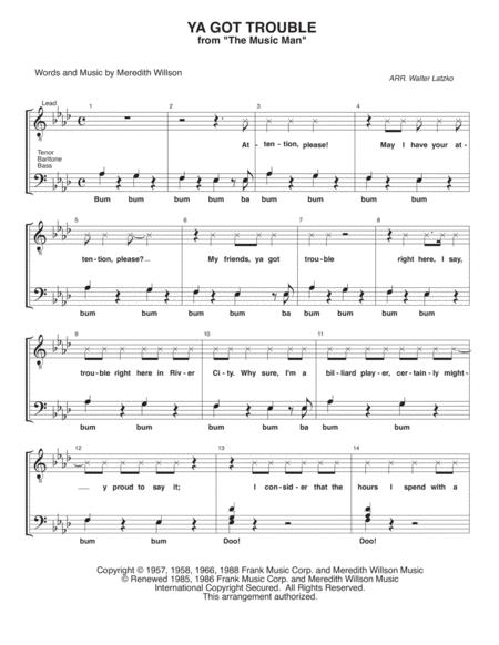 Free Sheet Music Ya Got Trouble