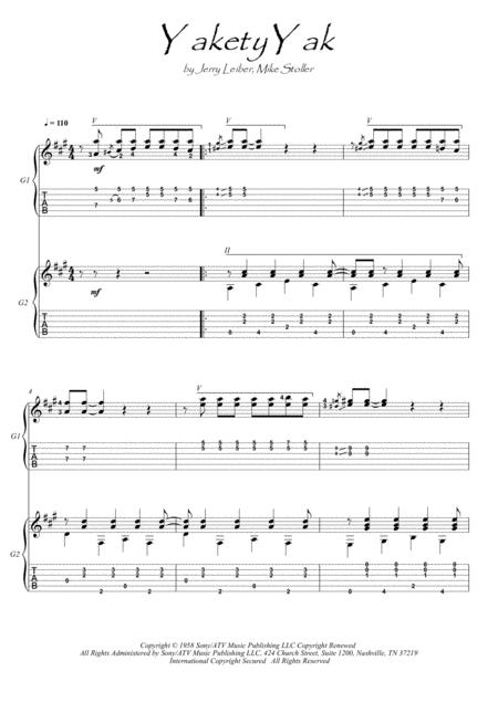 Yakety Yak Guitar Duet Sheet Music