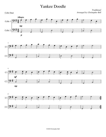 Free Sheet Music Yankee Doodle Cello Duet