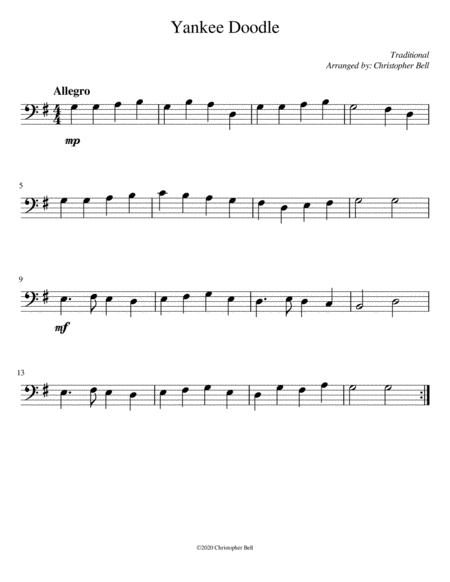 Yankee Doodle Easy Cello Sheet Music