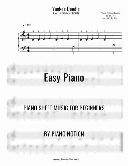 Free Sheet Music Yankee Doodle Easy Piano Solo