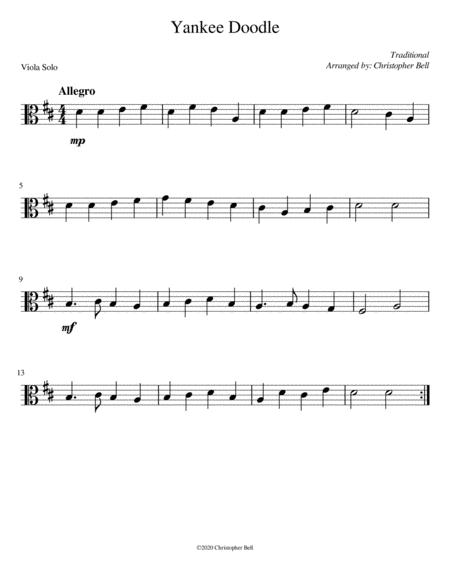 Free Sheet Music Yankee Doodle Easy Viola