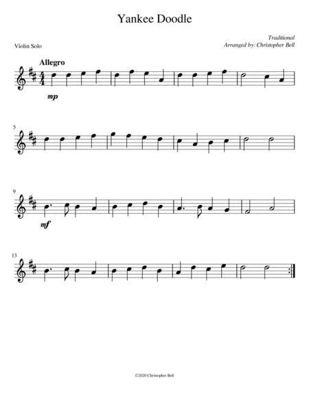 Free Sheet Music Yankee Doodle Easy Violin