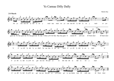 Free Sheet Music Ye Cannae Dilly Dally