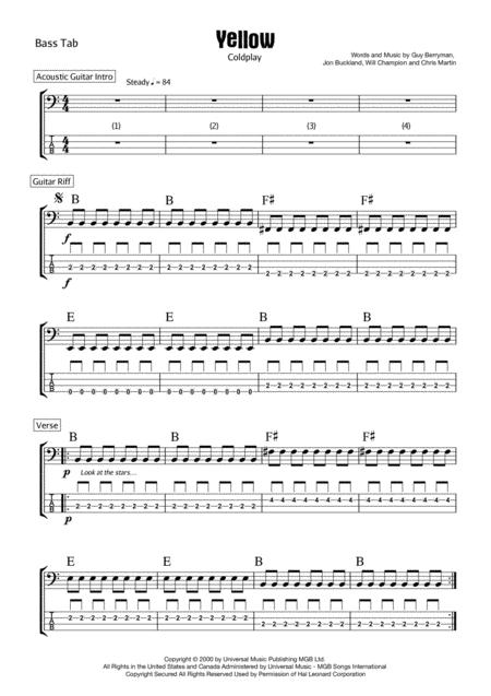 Yellow Bass Part Sheet Music