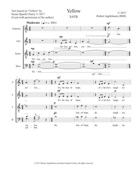 Free Sheet Music Yellow From The Primary Colors Suite