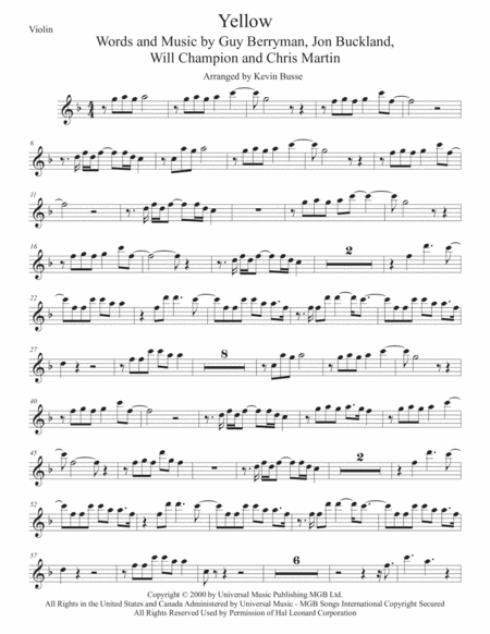 Free Sheet Music Yellow Violin