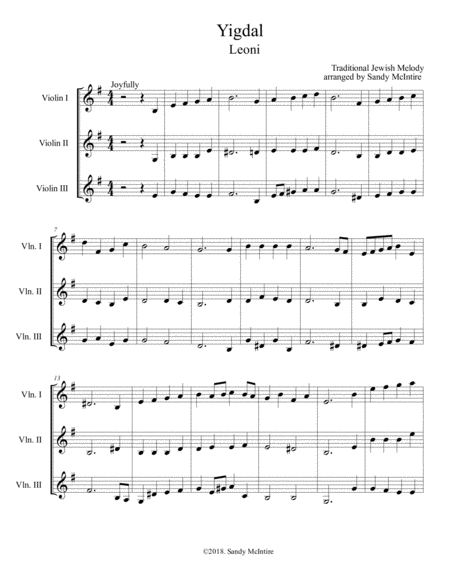 Free Sheet Music Yigdal Leoni