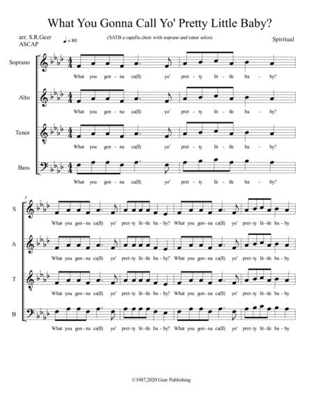 Yo Pretty Little Baby For Satb Choir Sheet Music