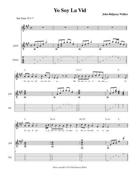 Free Sheet Music Yo Soy La Vid