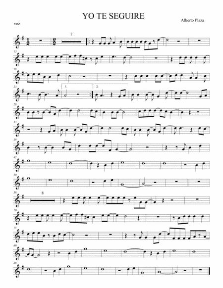 Free Sheet Music Yo Te Seguire Alberto Plaza