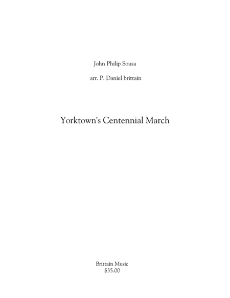 Free Sheet Music Yorktowns Centennial March