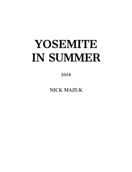 Free Sheet Music Yosemite In Summer