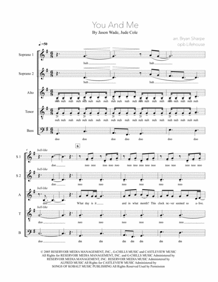 Free Sheet Music You And Me