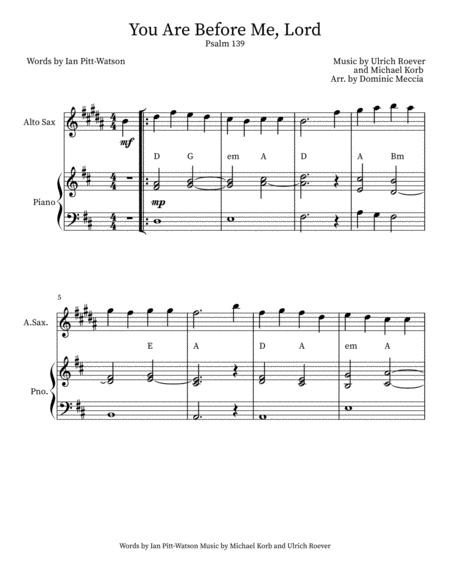 Free Sheet Music You Are Before Me Lord Eb Instruments