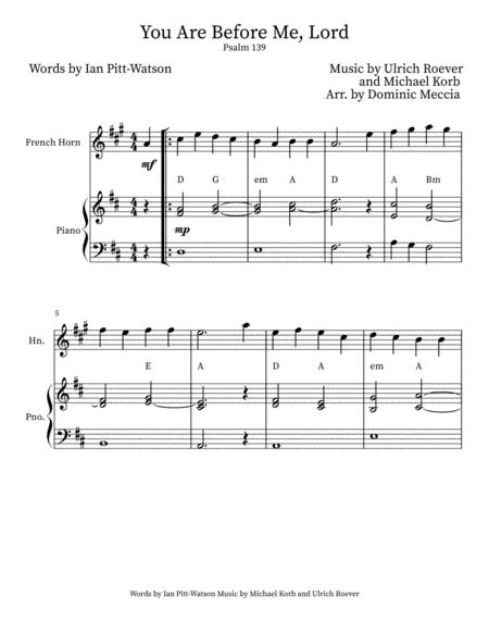 Free Sheet Music You Are Before Me Lord French Horn English Horn