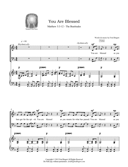 Free Sheet Music You Are Blessed The Beatitudes