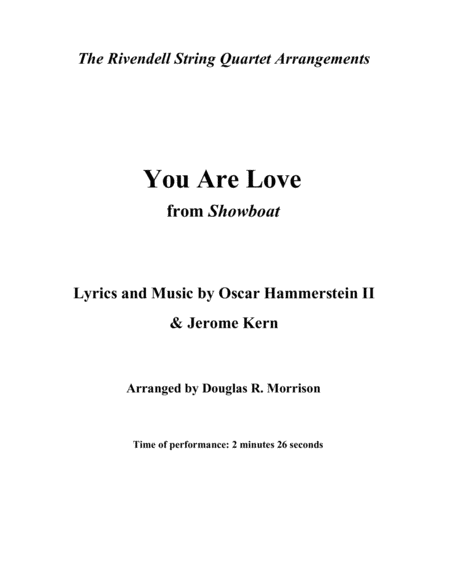 You Are Love Sheet Music