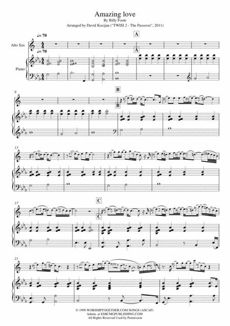 You Are My King Amazing Love Piano Alto Sax Sheet Music