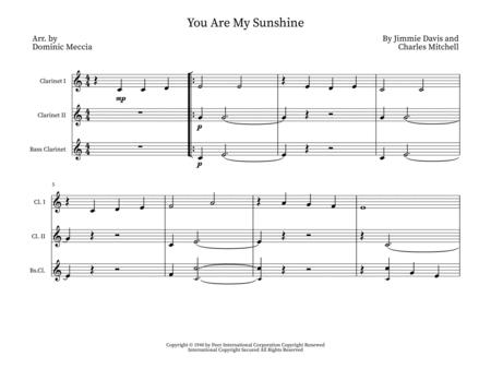 Free Sheet Music You Are My Sunshine Clarinet Trio