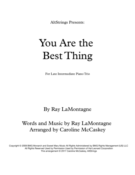 Free Sheet Music You Are The Best Thing Piano Trio Violin Cello And Piano